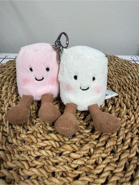 Jellycat Marshmallow Keychain Set - Pink & White